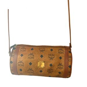 Vintage MCM Visetos Cylinder Crossbody Bag – Cognac